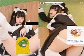 Gia Hân cosplay trang phục hầu gái